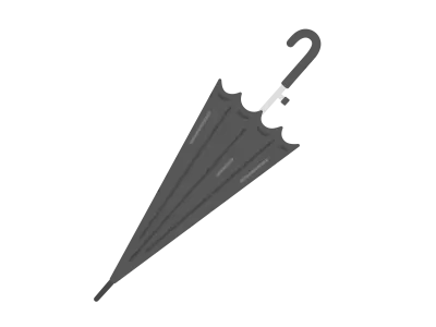 閉じた黒色の傘のイラスト