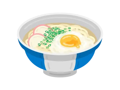 月見うどんのイラスト