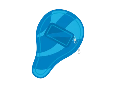 青色の卓球のラケットケースのイラスト