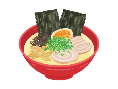 とんこつラーメンのイラスト