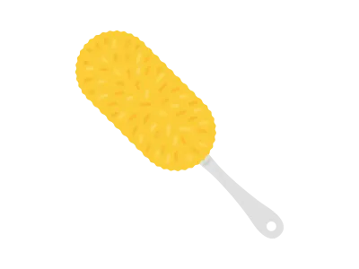 黄色のハンディワイパーのイラスト