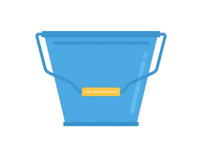 水色のバケツのイラスト