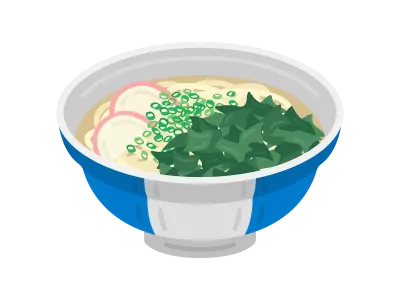ワカメうどんのイラスト