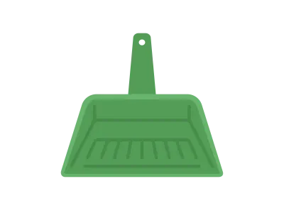 緑色のちりとりのイラスト