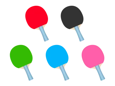 カラーラバーを貼った卓球ラケットのイラスト