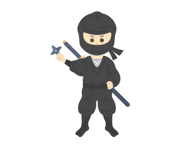 手裏剣を持った忍者のイラスト
