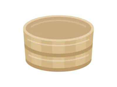 檜の風呂桶のイラスト