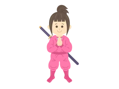 印を結ぶくノ一の女忍者のイラスト