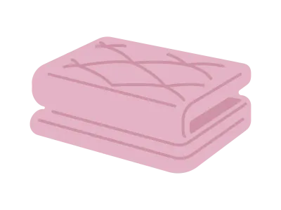 折りたたんだ敷布団のイラスト