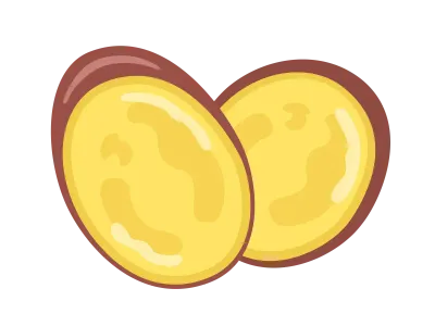 カットしたサツマイモのイラスト