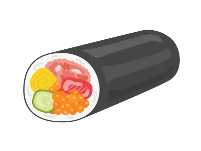 海鮮の恵方巻きのイラスト
