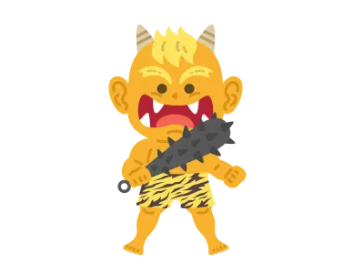 黄鬼のキャラクターのイラスト