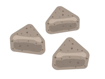 三角形にカットしたコンニャクのイラスト