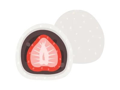 いちご大福のイラスト