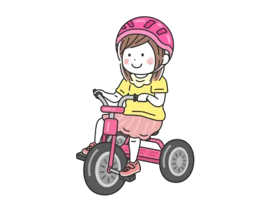 三輪車に乗る女の子のイラスト