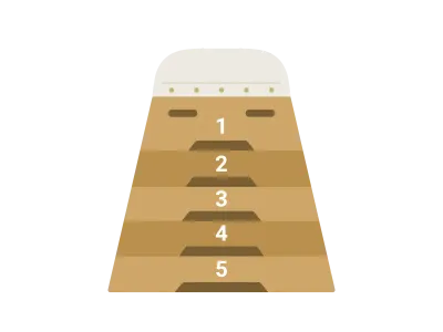 5段の跳び箱のイラスト