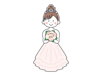 ウエディングドレスを着た女性のイラスト