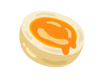 カットした半熟卵のイラスト