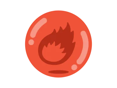 ゲームの火属性の玉のアイコンのイラスト