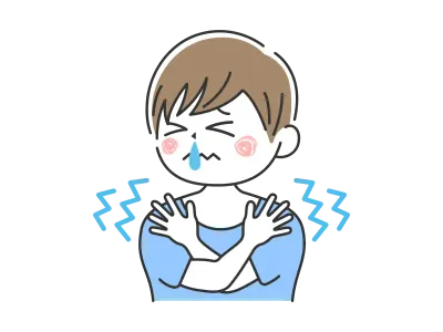 鼻水が出ている男性のイラスト