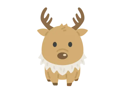 トナカイのキャラクターのイラスト