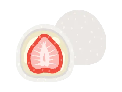 白あんのいちご大福のイラスト