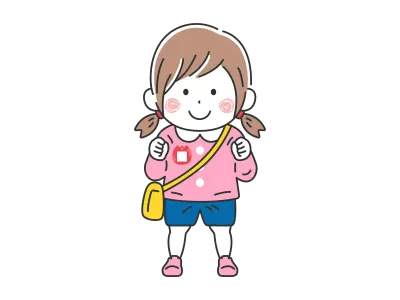 制服を着た幼稚園児の女の子のイラスト