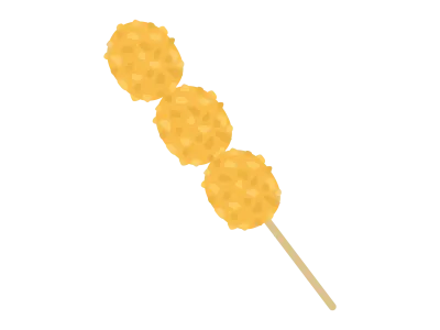 うずらの卵の串カツのイラスト