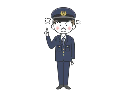 注意する警察官の男性のイラスト
