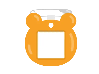 動物のシルエットの名札のイラスト