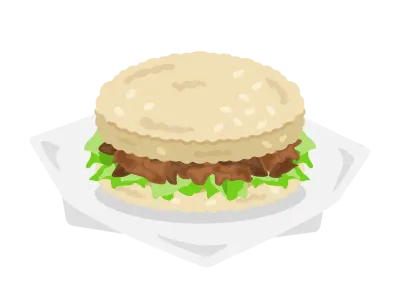 焼き肉ライスバーガーのイラスト
