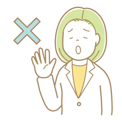 拒否をする緑髪で白衣の女性のイラスト