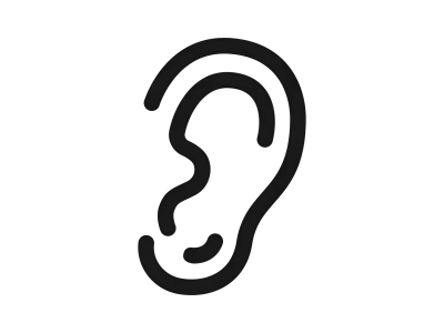 人間の耳のアイコンのイラスト