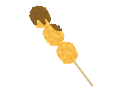 うずらの卵の串カツのイラスト