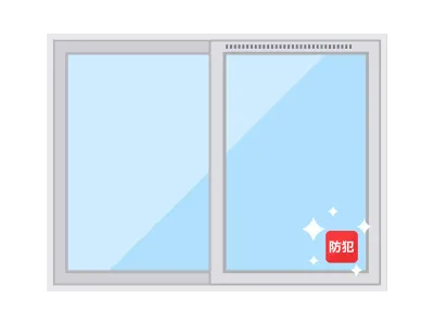 防犯窓ガラスのイラスト