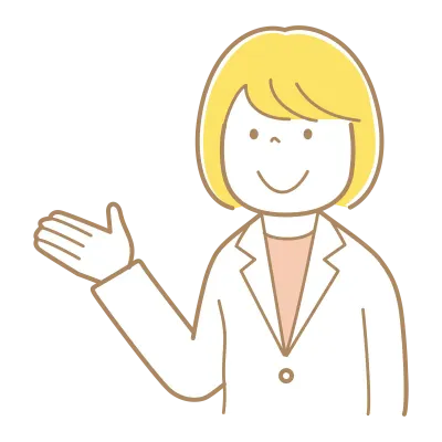 手を差し出す金髪で白衣の女性のイラスト