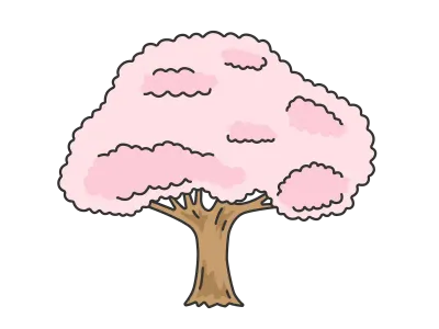 満開の桜の木のイラスト