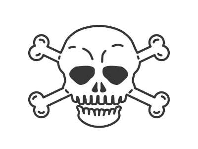 ドクロマークのイラスト