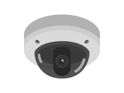ドーム型の防犯カメラのイラスト