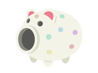 豚の器の蚊取り線香のイラスト