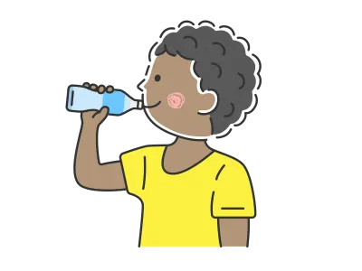 水分補給する黒人男性のイラスト