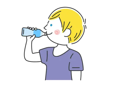 水分補給する白人男性のイラスト