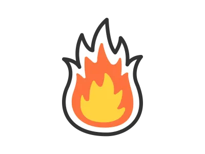 炎のアイコンのイラスト