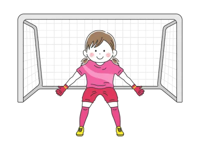 ゴールキーパーの女性のイラスト