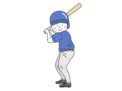 メジャーリーガーの白人男性バッターのイラスト