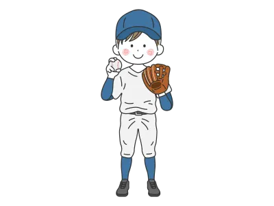 野球部員の男性のイラスト