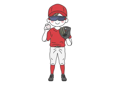 サングラスをかけたメジャーリーガーのイラスト