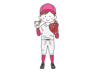 女子プロ野球選手のイラスト