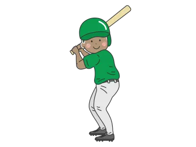 メジャーリーガーの黒人男性バッターのイラスト