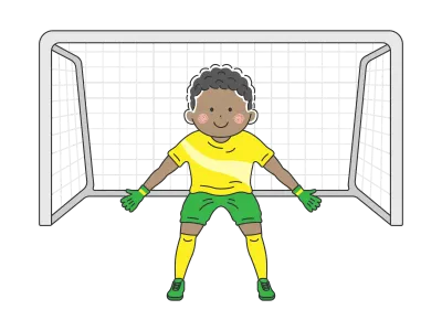 黒人のゴールキーパーのイラスト